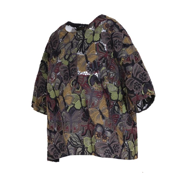 Valentino Cropped Butterfly Lace Shirt US 6 - Picture 11 of 11